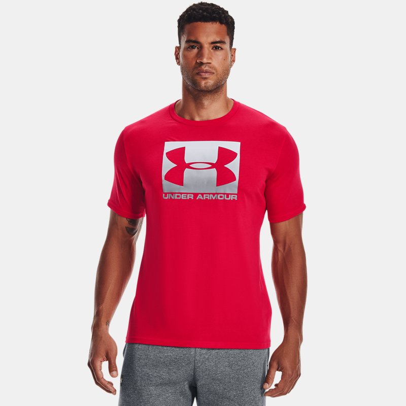T-shirt a manica corta Under Armour Boxed Sportstyle da uomo Rosso / Acciaio XS